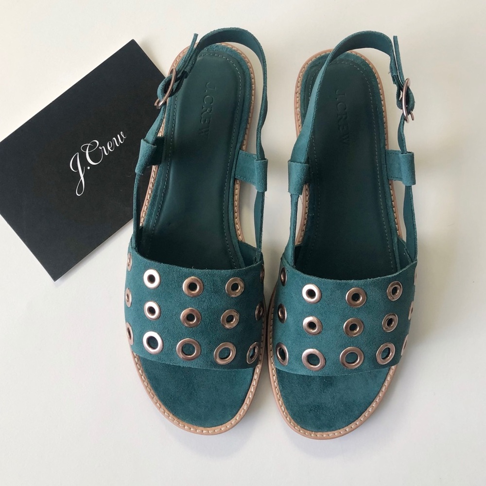 J.Crew suede sandals with grommets Size 9.5